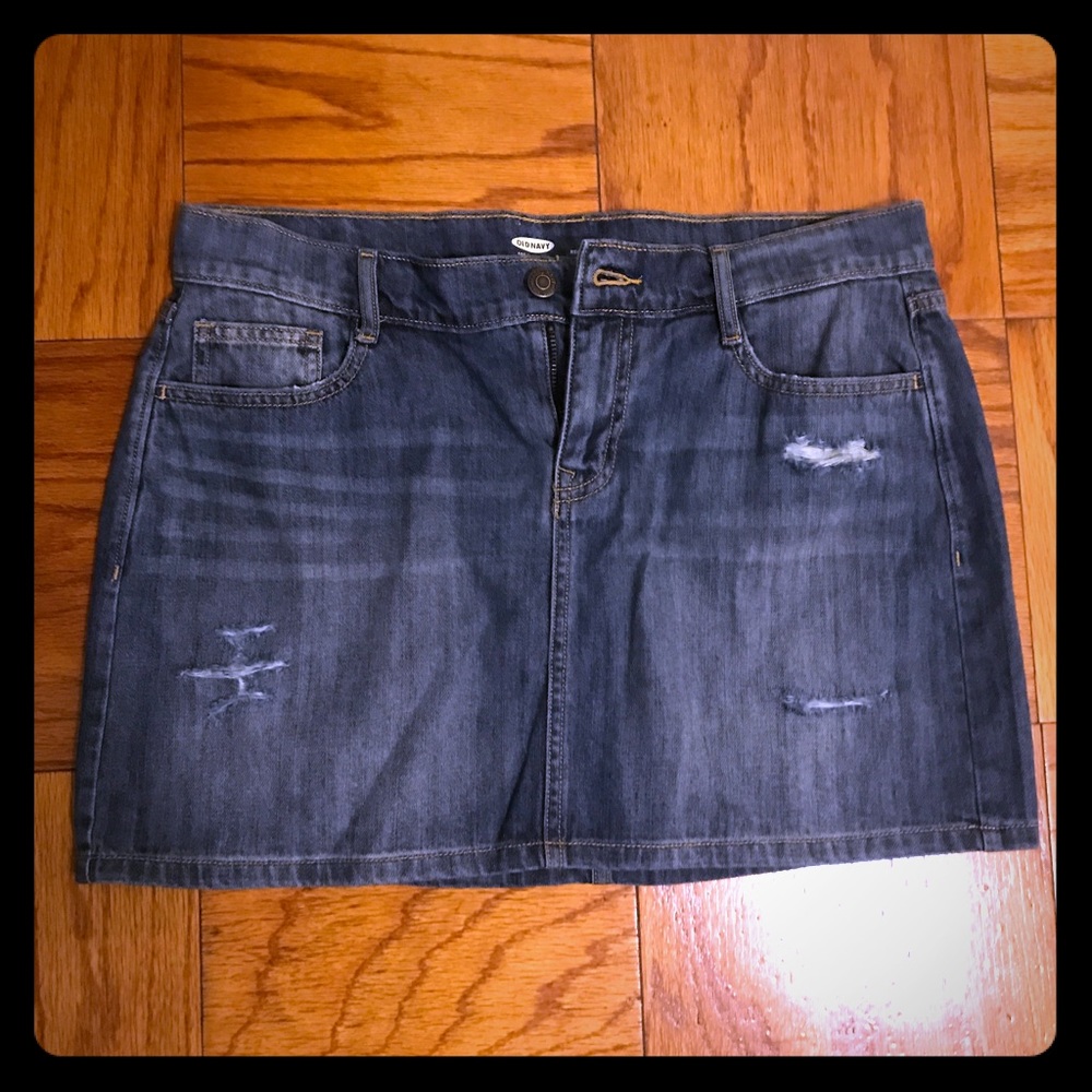 Old Navy distressed denim miniskirt